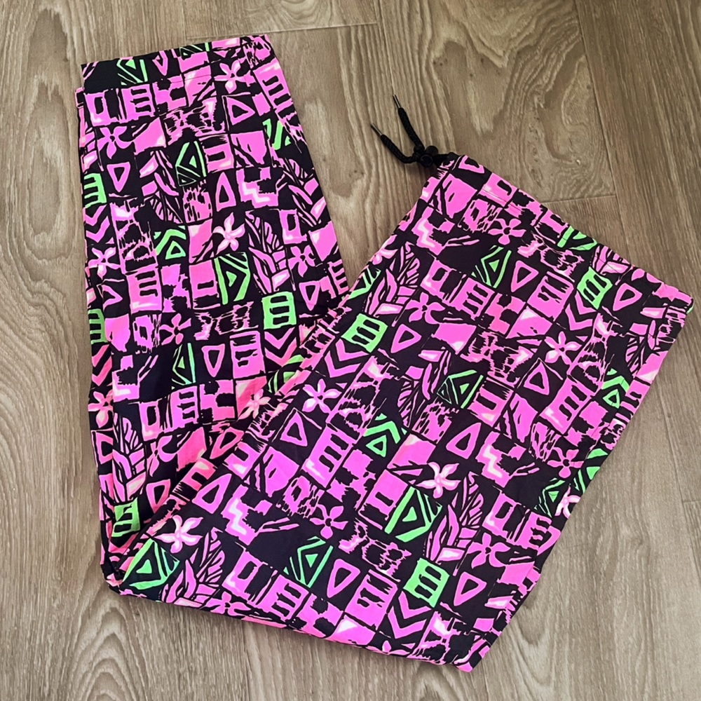Vintage 90's Neon Equipt Drawstring Water Pants Large